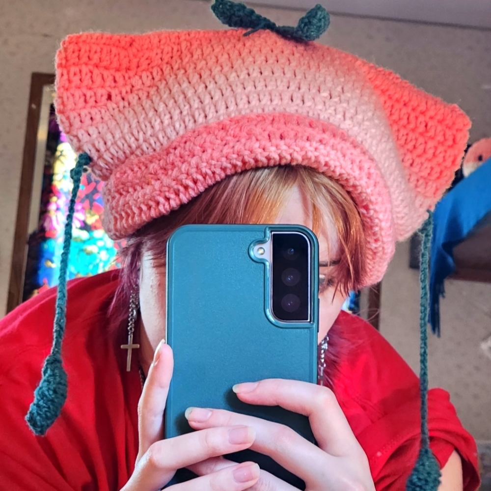 PEACH CAT EAR BEANIE